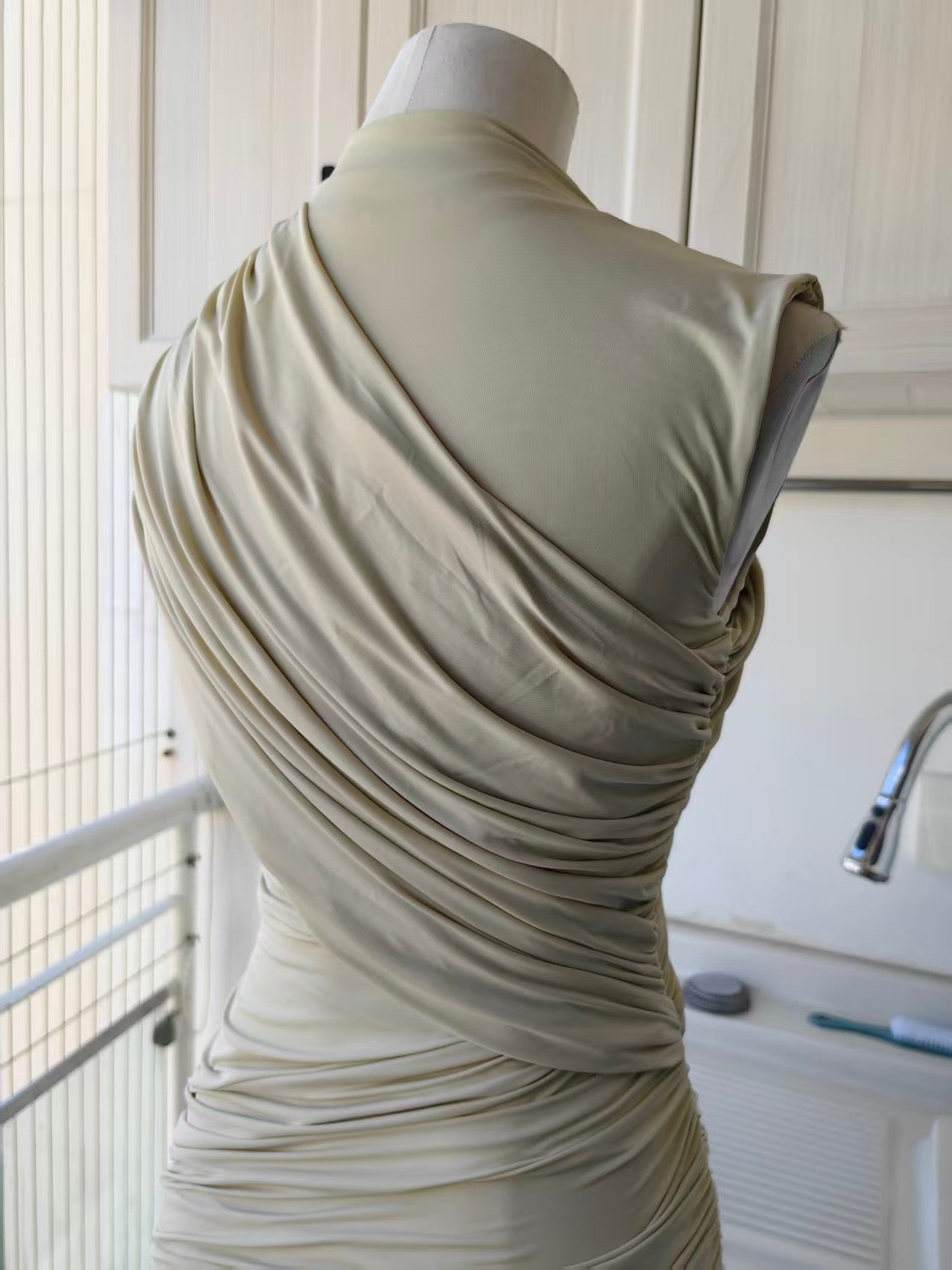 4 colors! DLV Ravenna Draped Viscose jersey mini dress