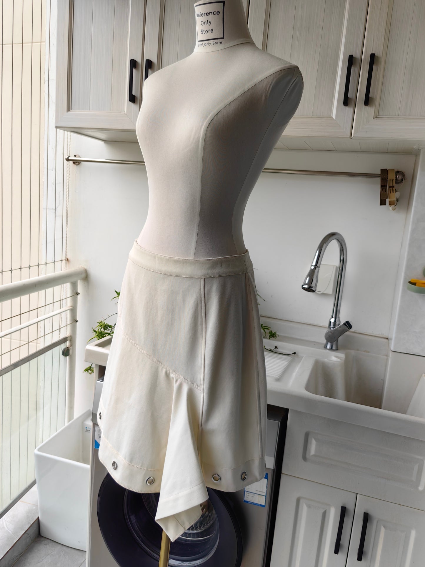 3.1 Deconstructed Utility Cotton Skirt with eyelets