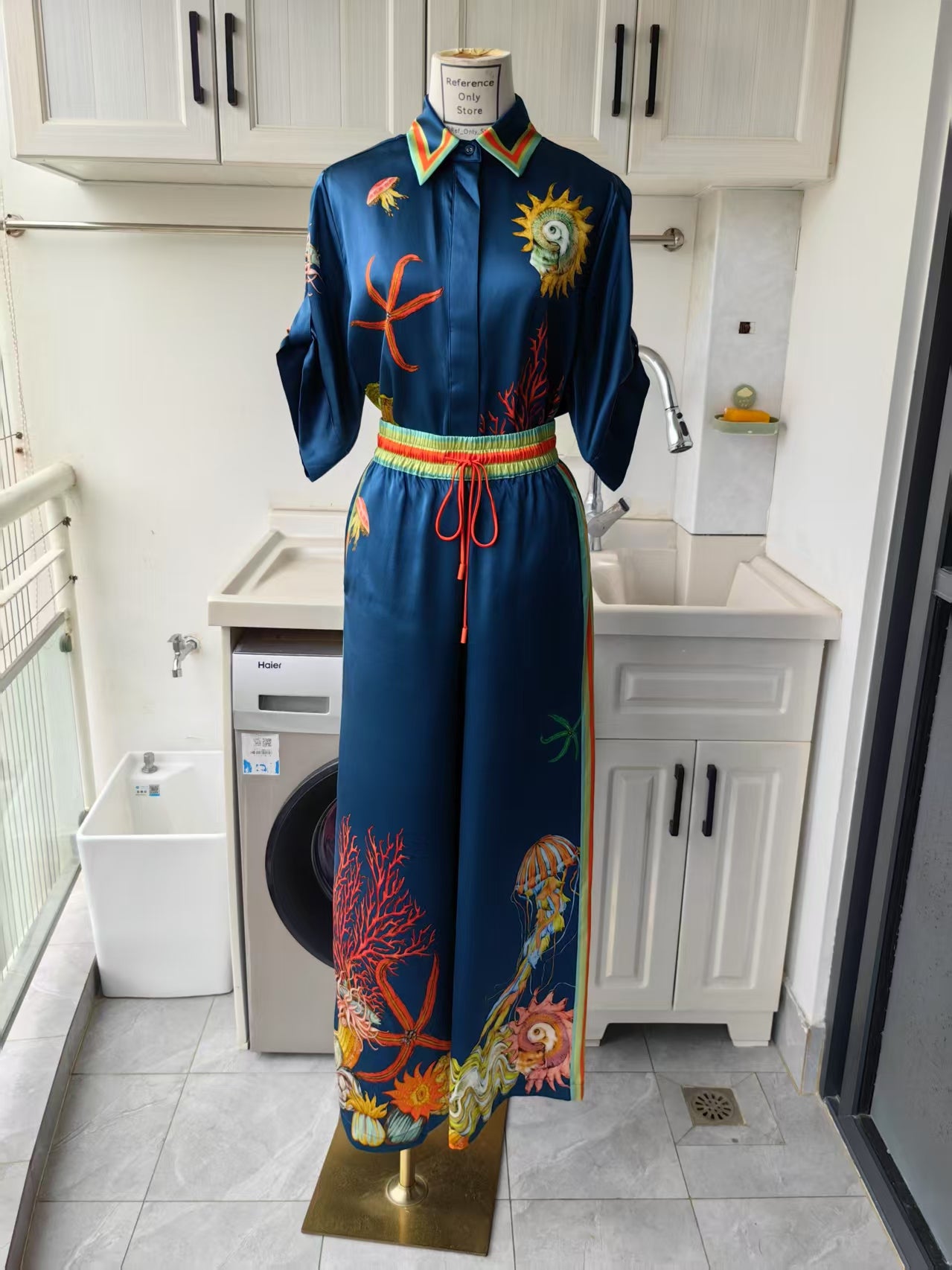 AM Dorian Printed Silk Shirt & Pants