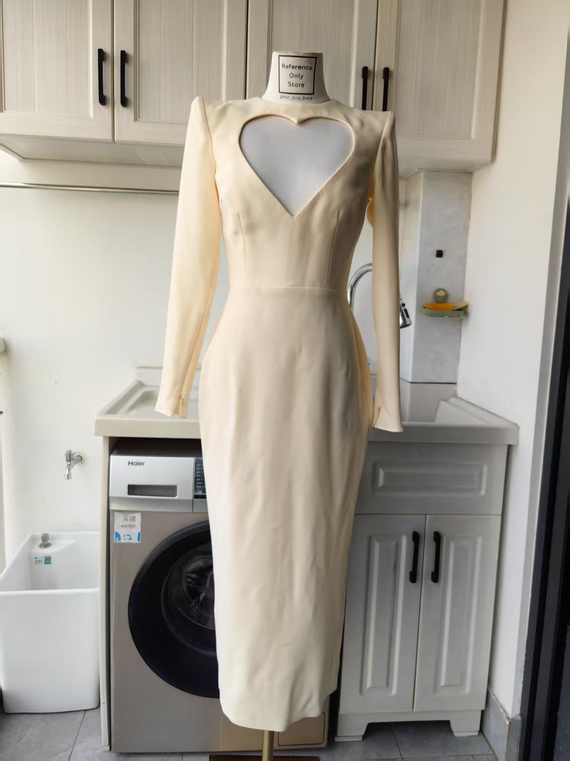 AP Monroe heart cutout midi dress