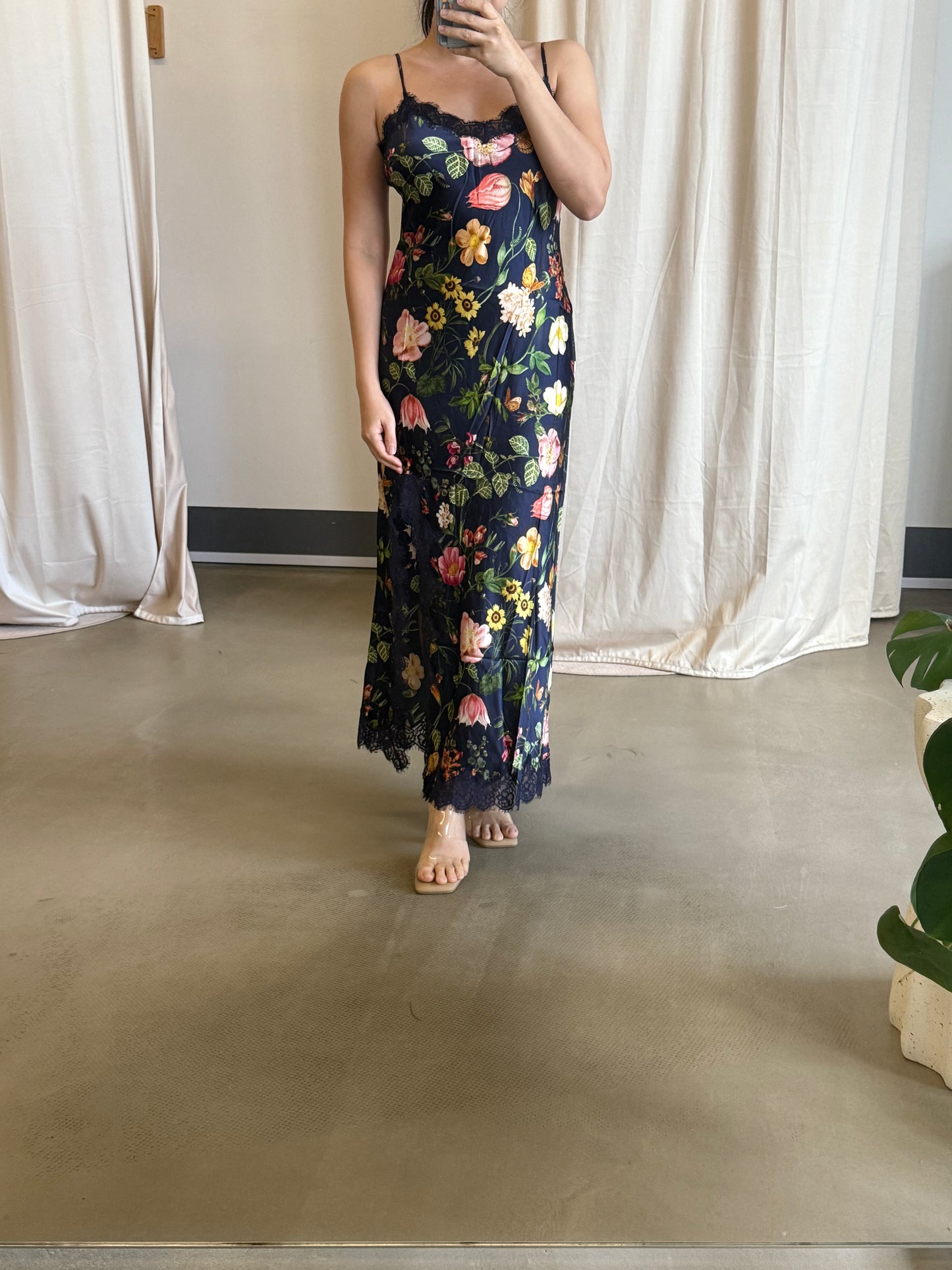 CC Granada floral silk midi dress
