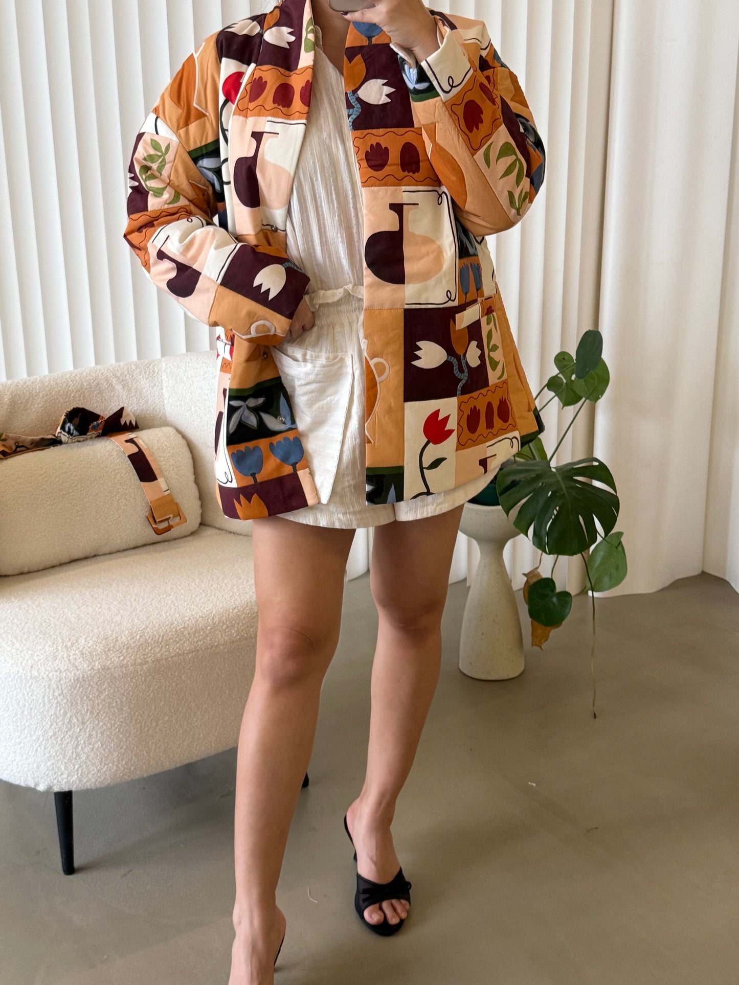 So Plume Printed cotton viscose jacket & mini skirt