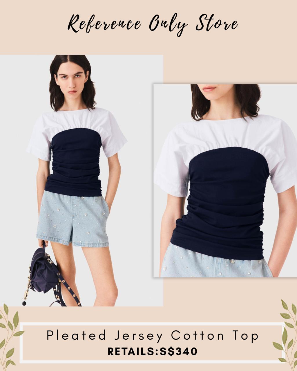 MJ Pleated jersey cotton top