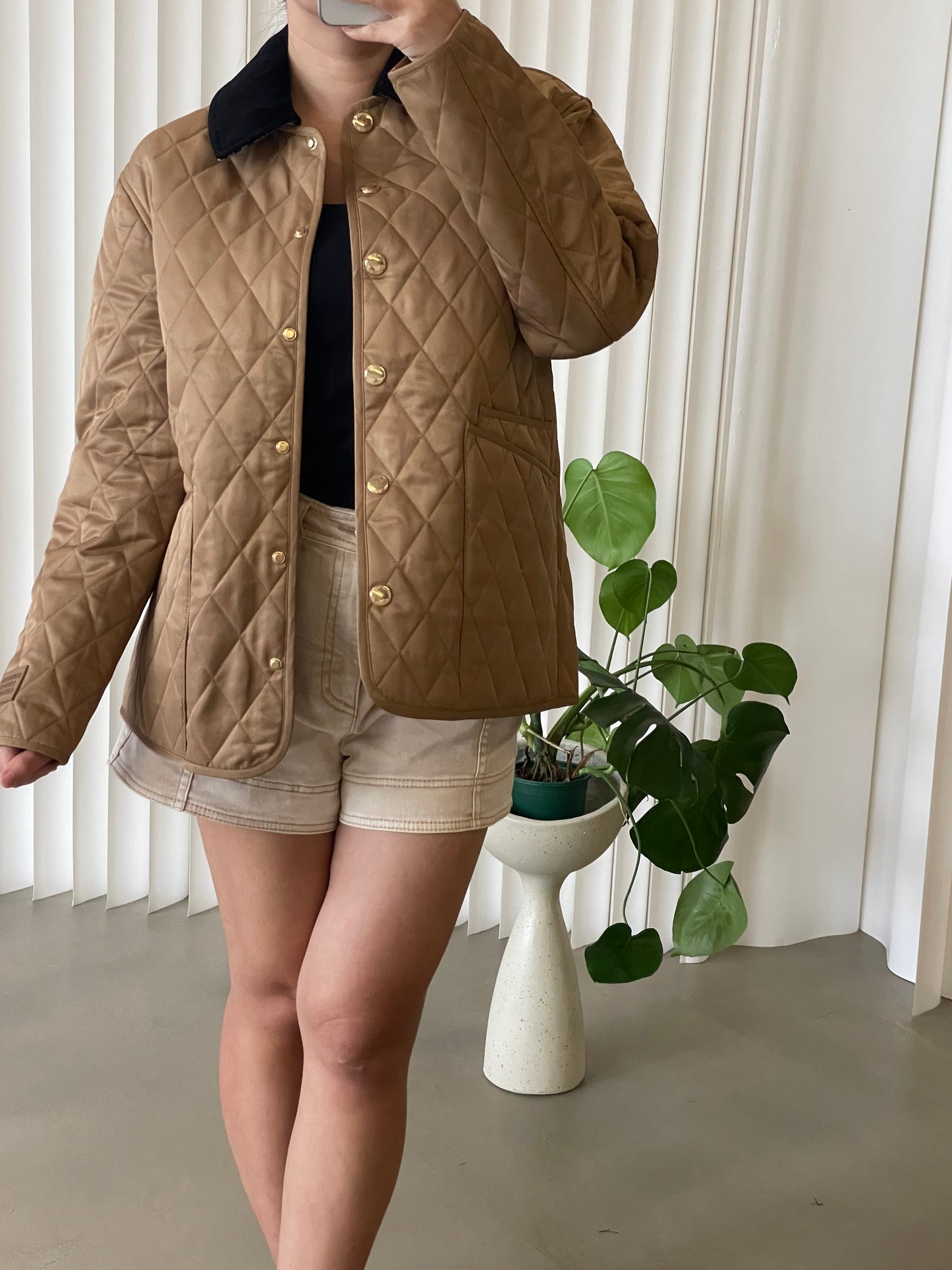 BBR Quilted Barn Jacket in Beige