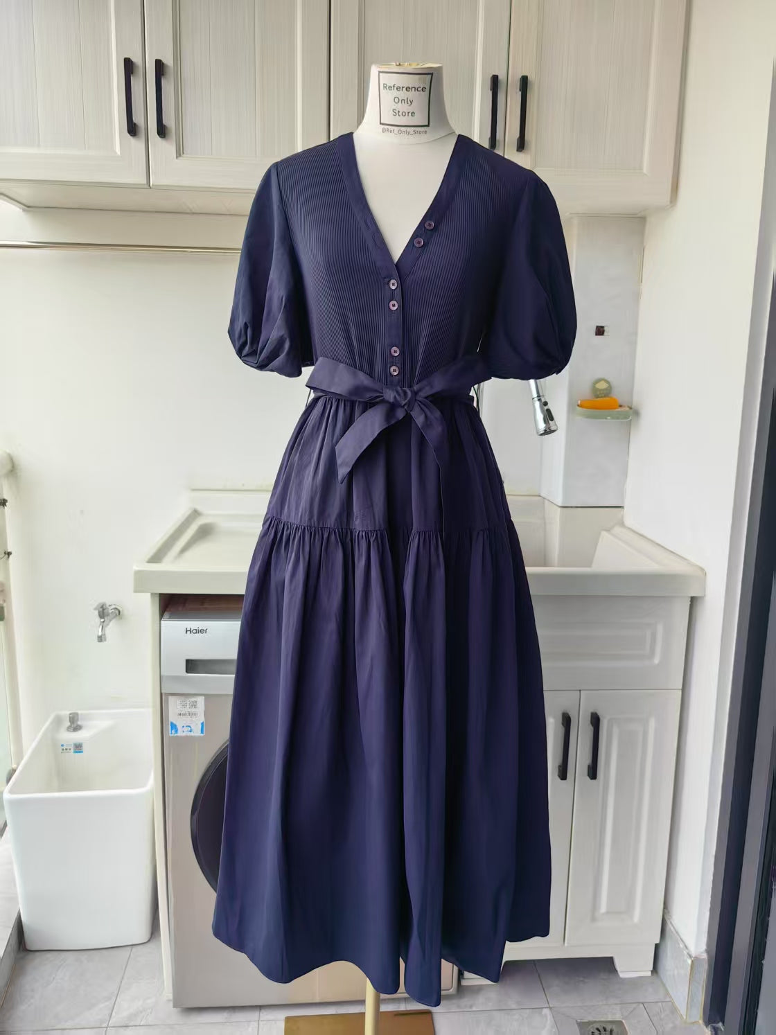 DL Natalia mixed media midi cotton dress