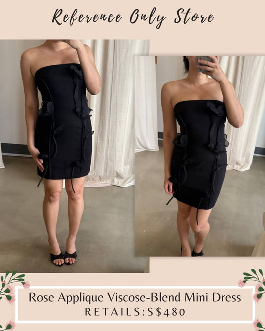 RTT Rose Appliqué viscose blend mini dress
