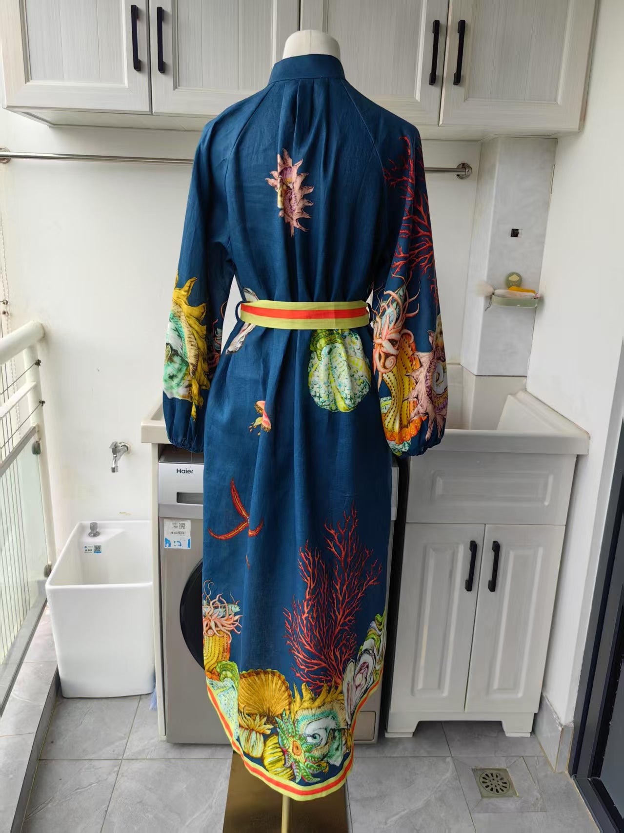 AM Dorian linen midi shirt dress