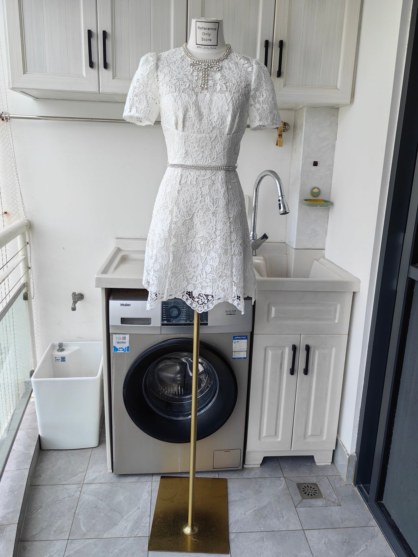 SP white lace Diamanté Bow Mini Dress