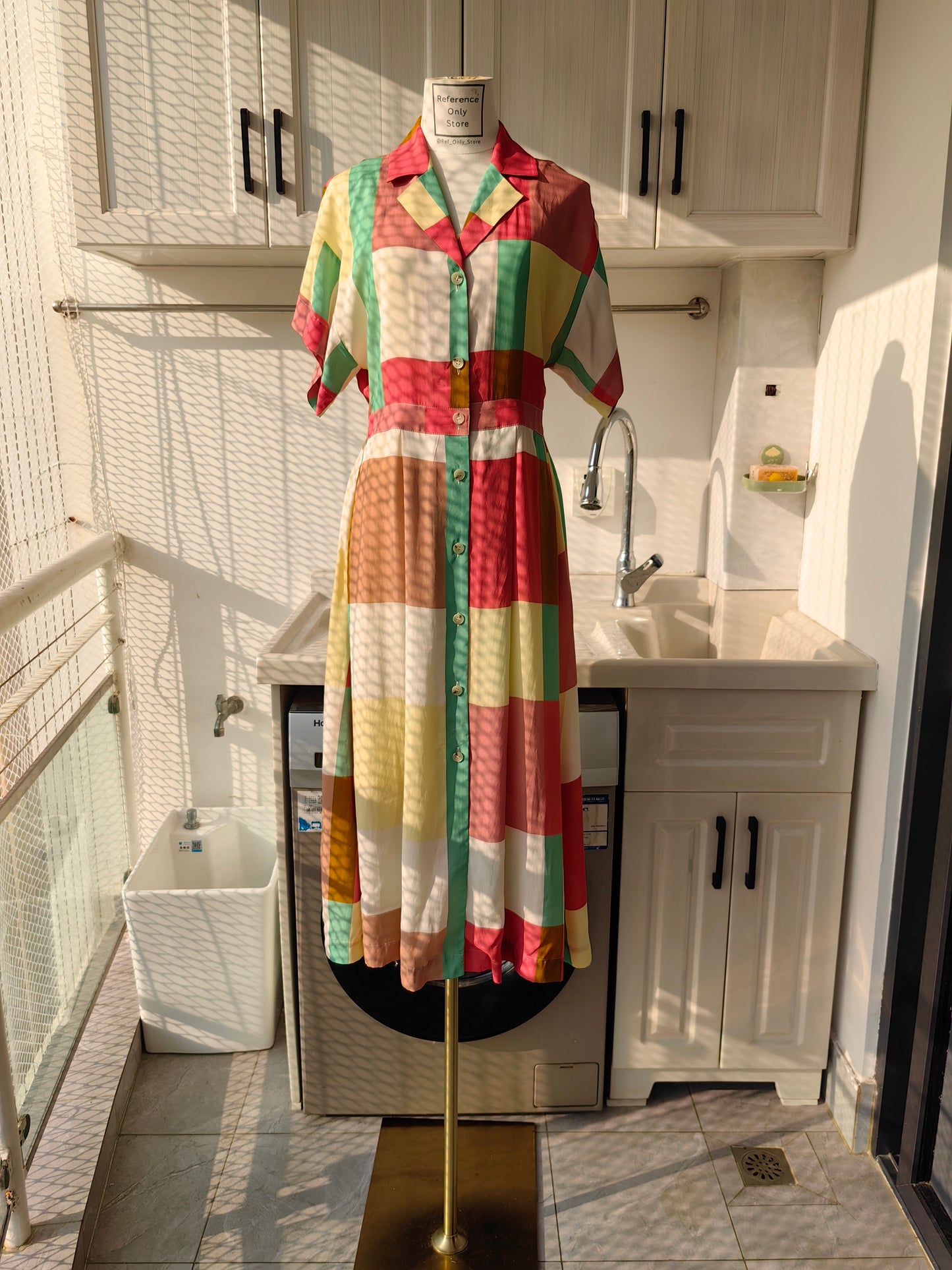 Lkb Silk blend Izzy midi check dress