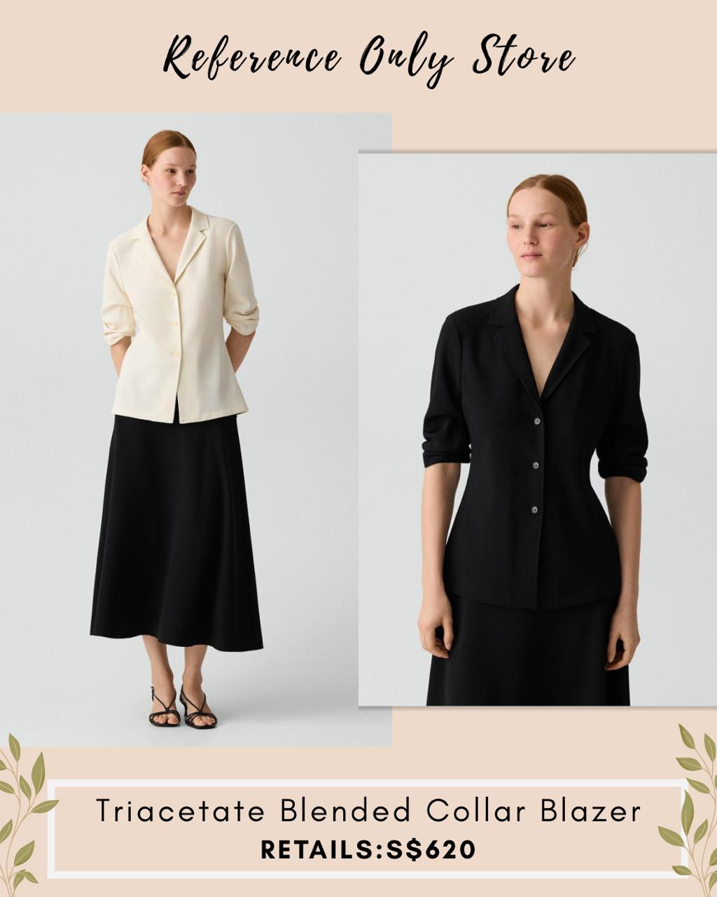 TH Triacetate blended collar blazer