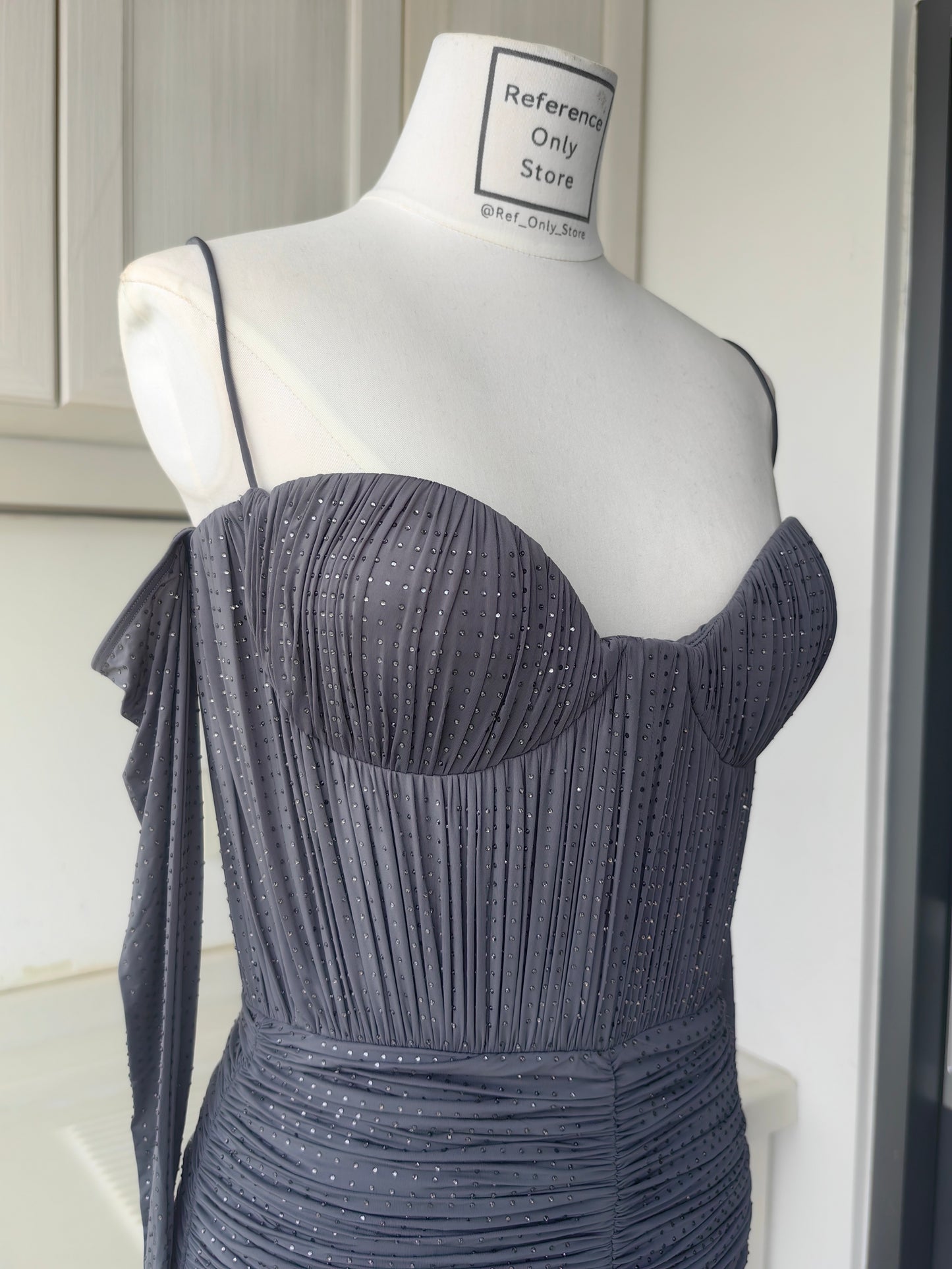AP Crystal Embellished ruched mini dress