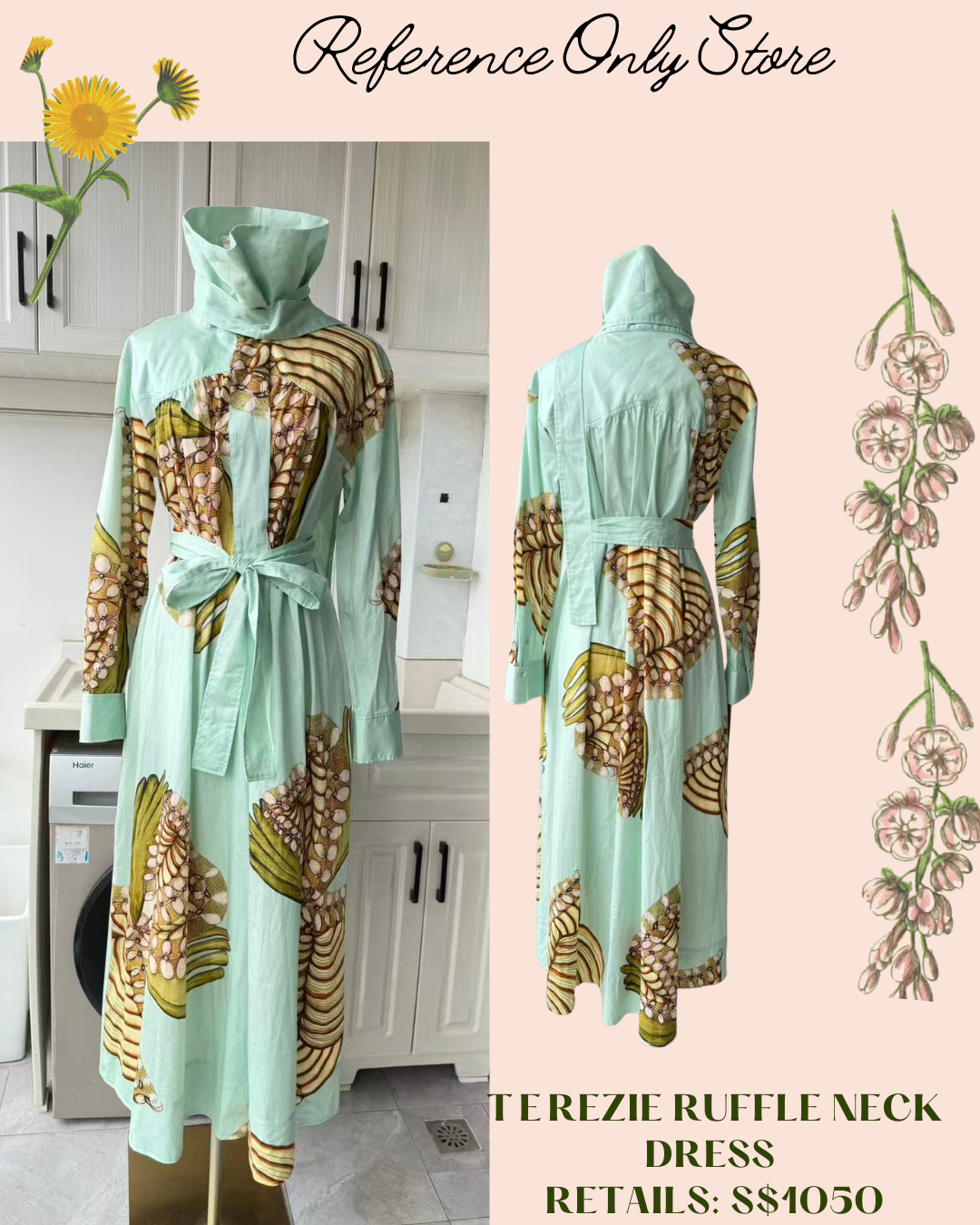 UJ Terezie ruffle neck cotton dress