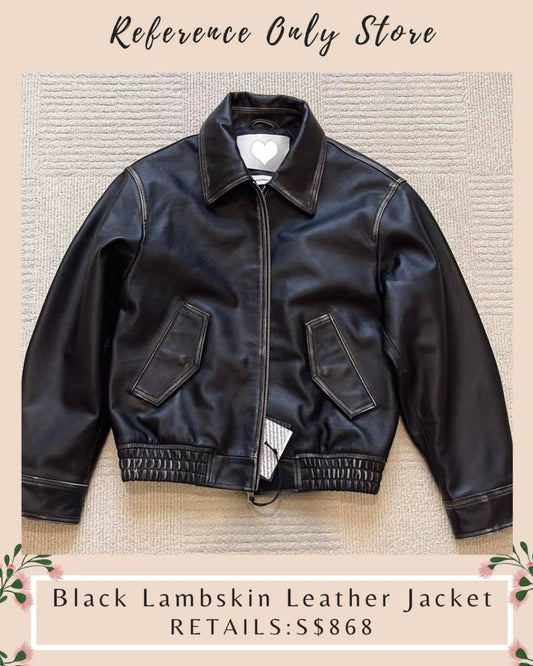 DST Unisex Oversized vintage Lambskin leather blouson Jacket