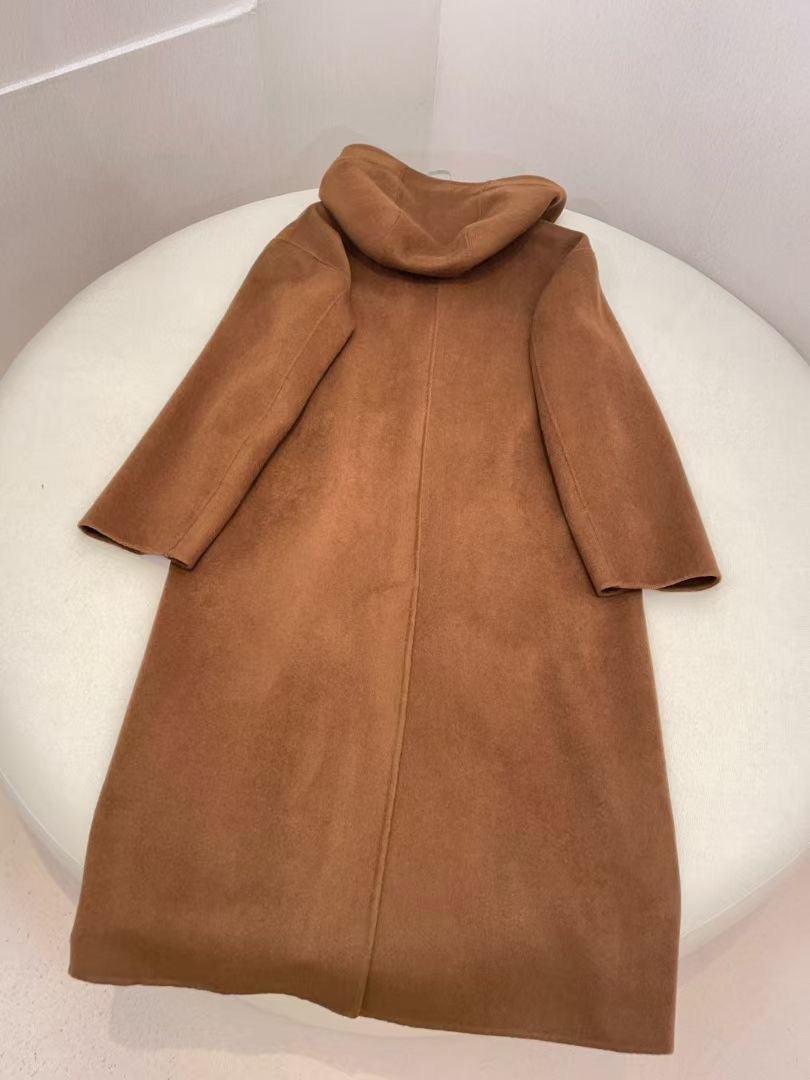 MM Park wool coat in dark camel