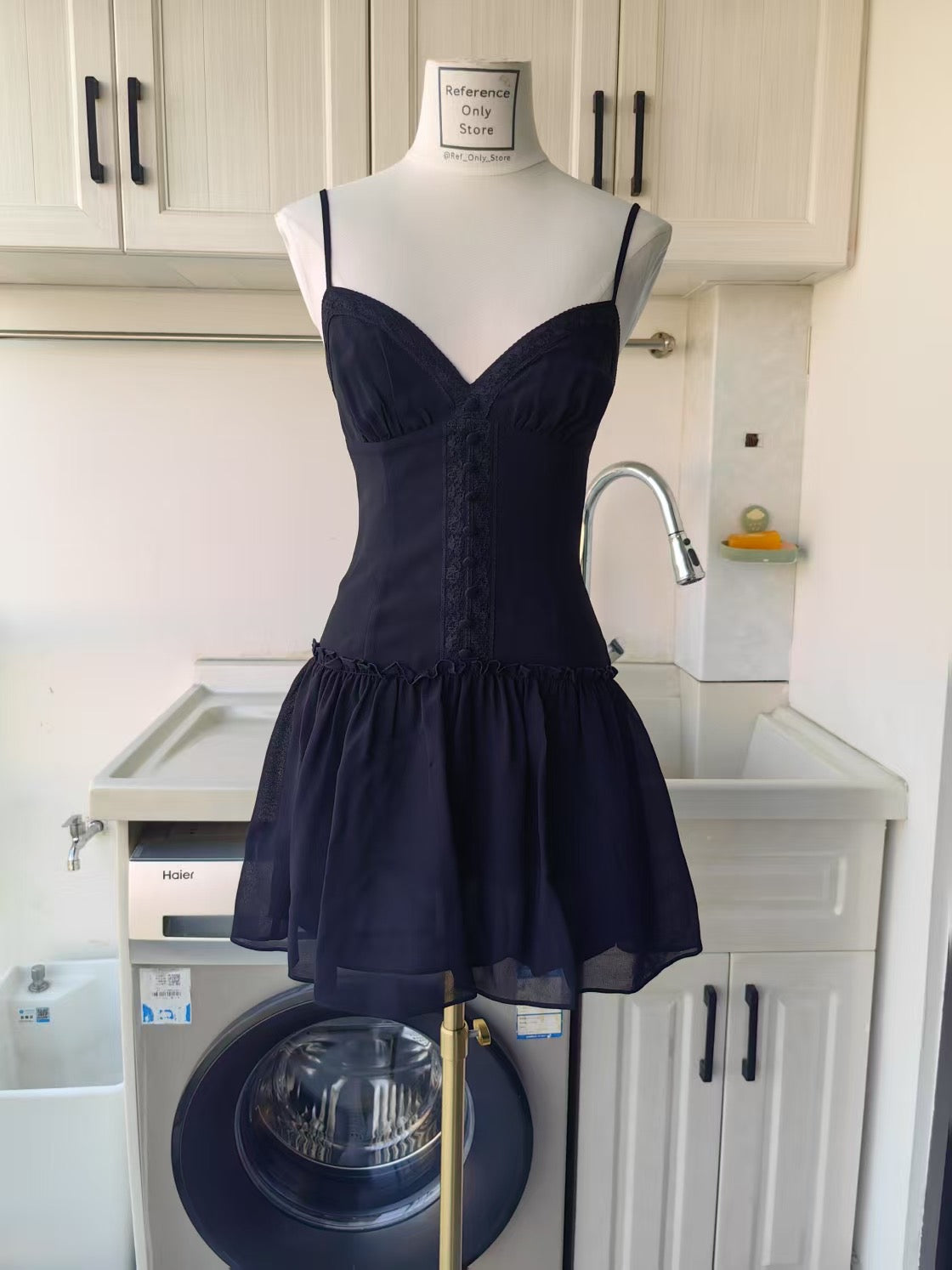 Ref Black Citrus Sleeveless Ballet Viscose Blend mini dress