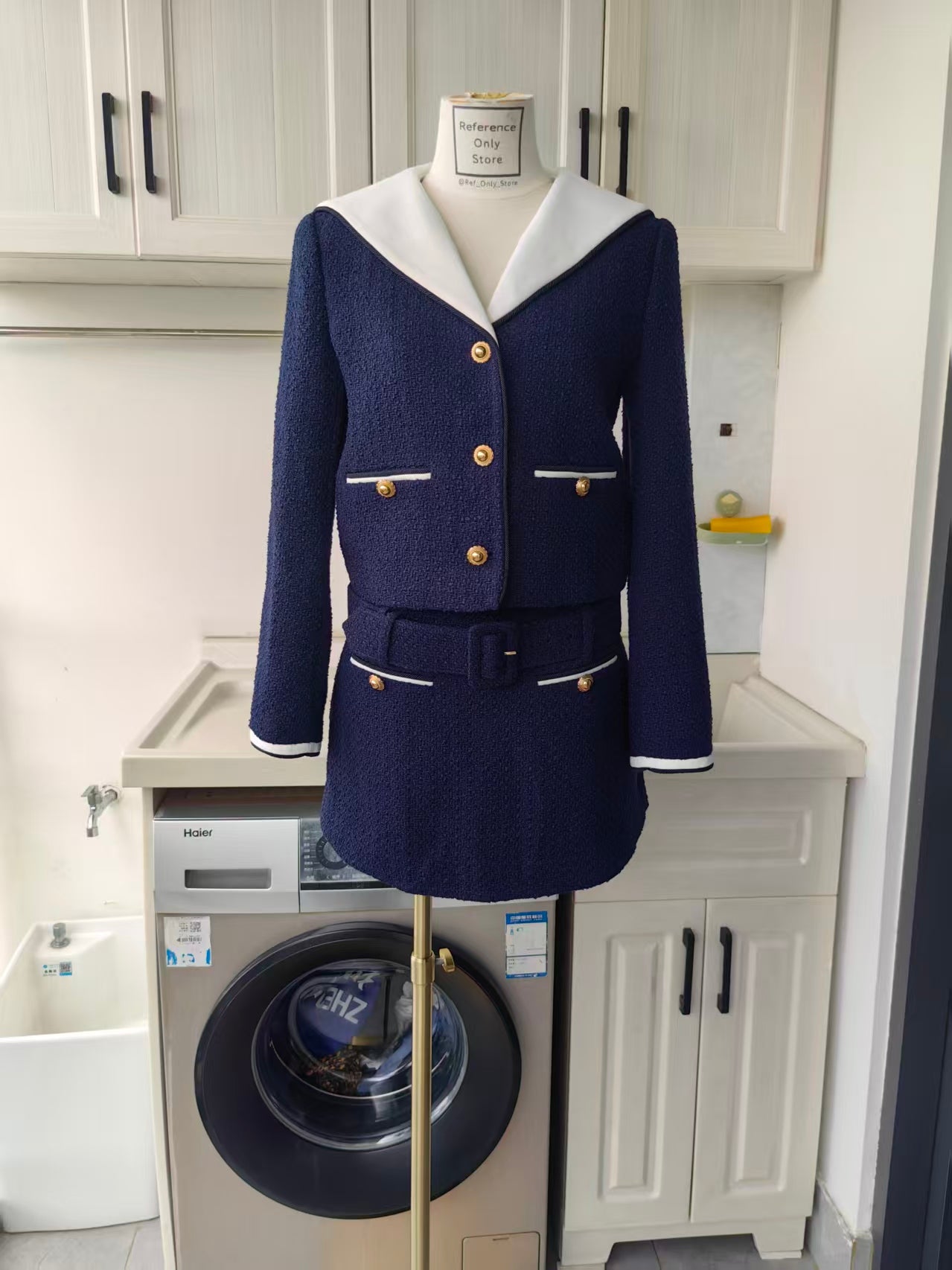 SP Boucle Collar Jacket and Skirt