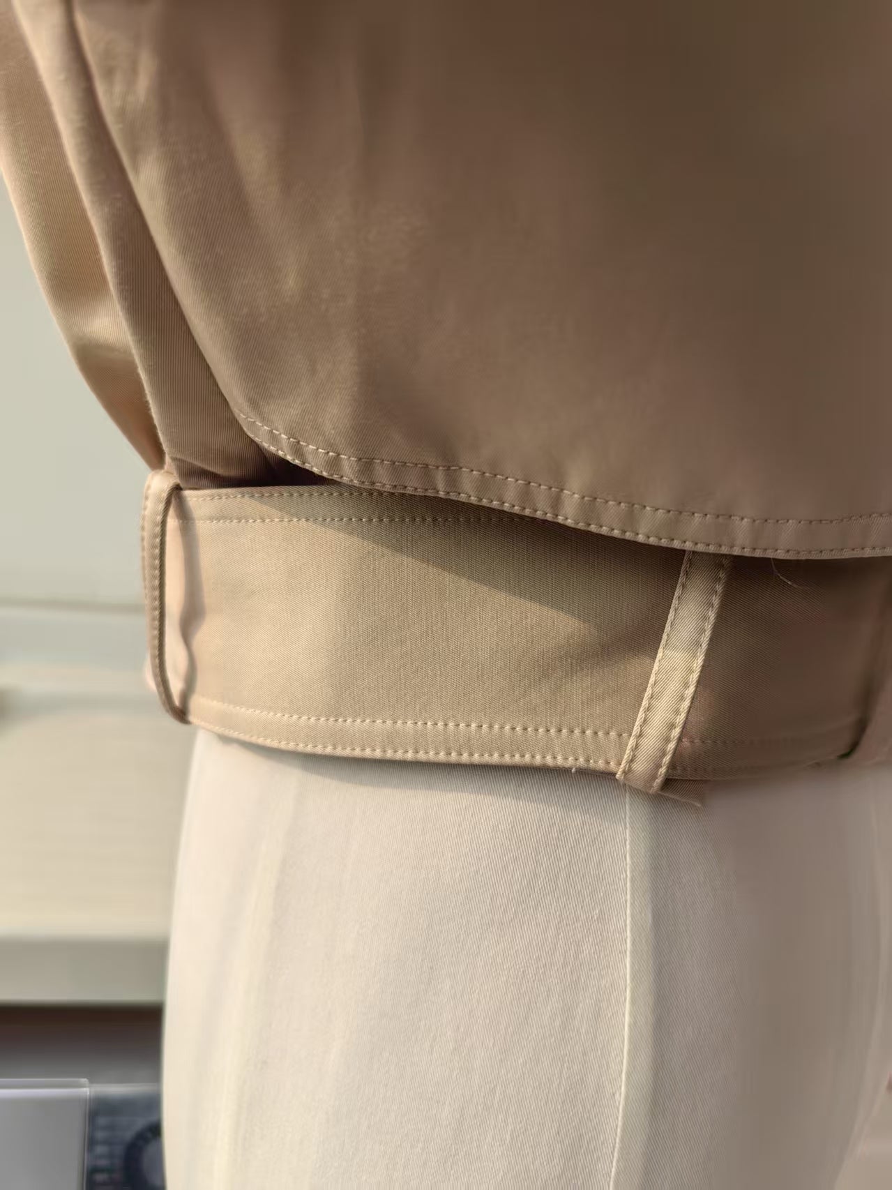 HS Oversized cropped cotton blend trench