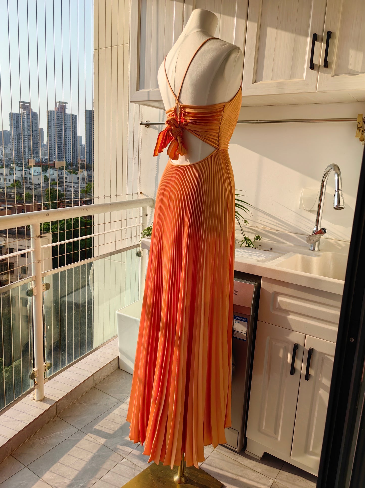 ALC Aries pleated maxi dress