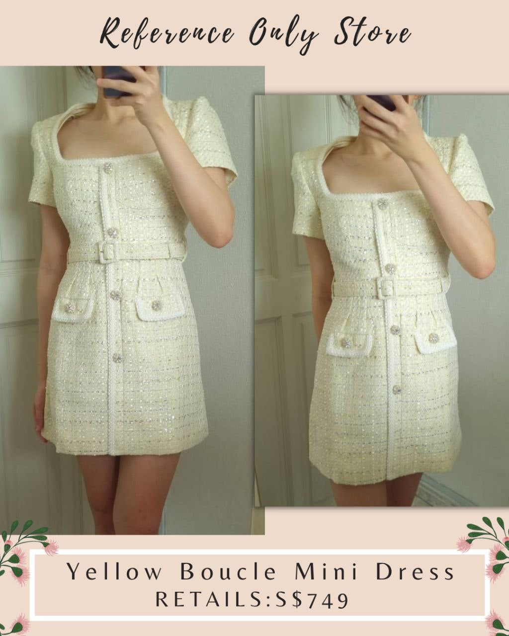 SP Yellow Boucle Mini Dress