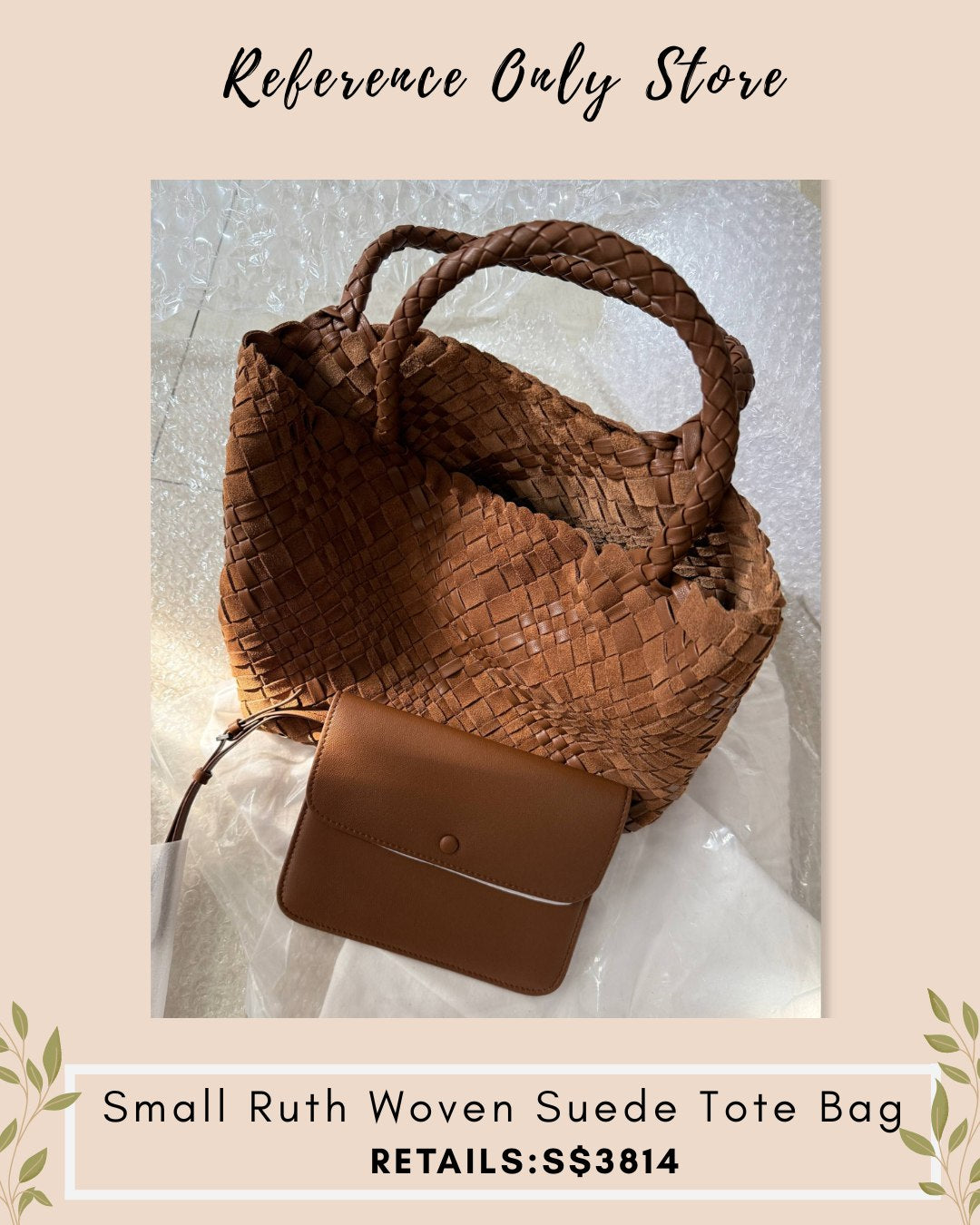 TR Small Ruth woven suede tote bag