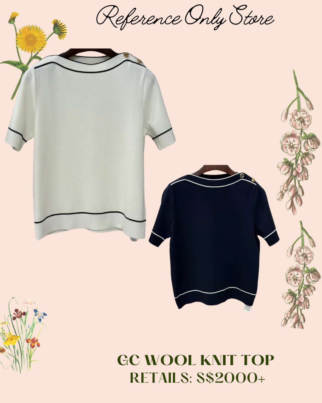 GC Wool Boat neck contrast trim knit top