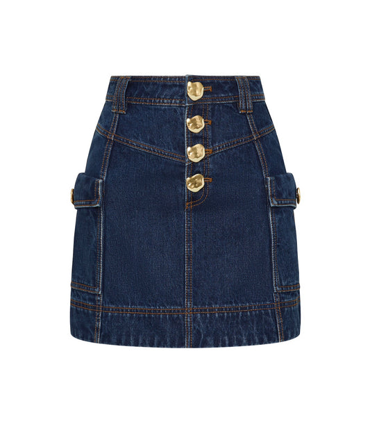 AJ Genesis denim mini skirt