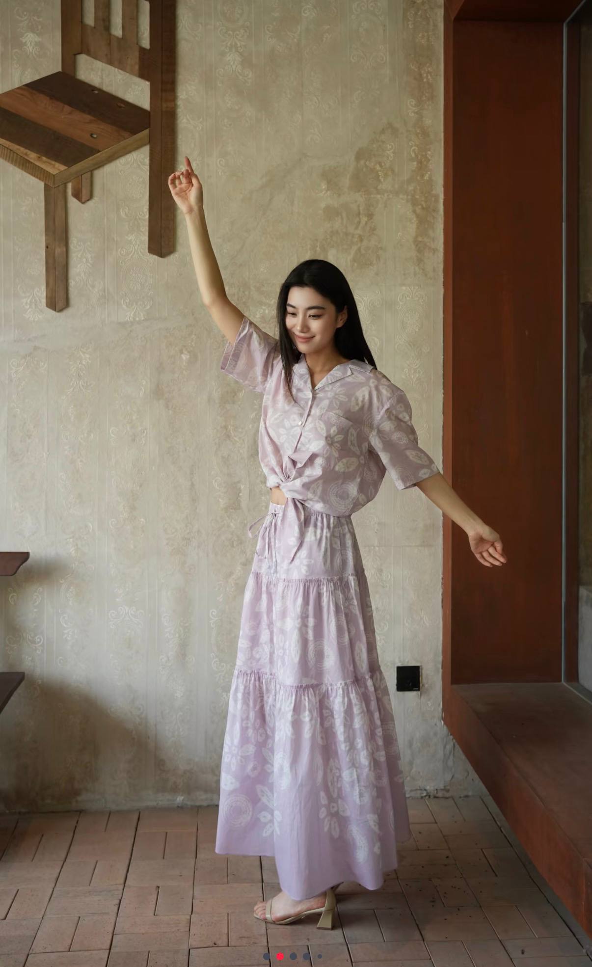SE x EDI lavender bloom cotton top & maxi skirt