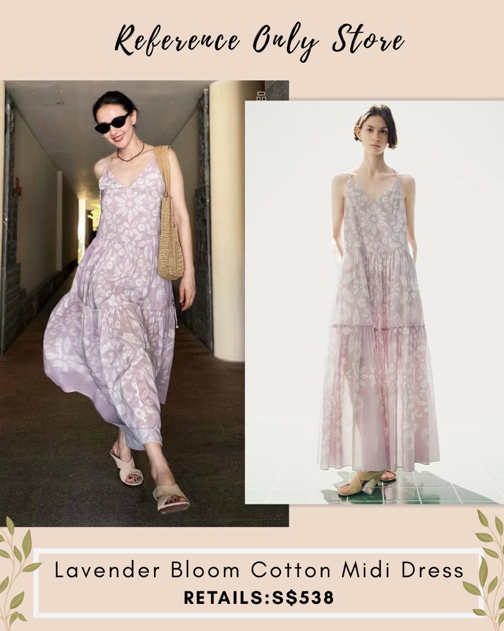 SE X EDI Lavender bloom cotton midi dress