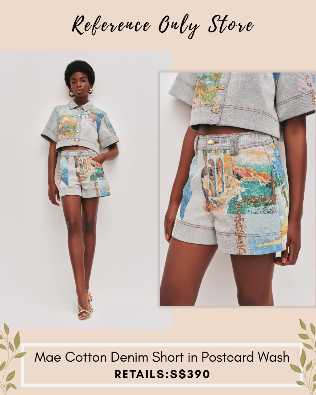 AJ Mae cotton denim short in postcard wash