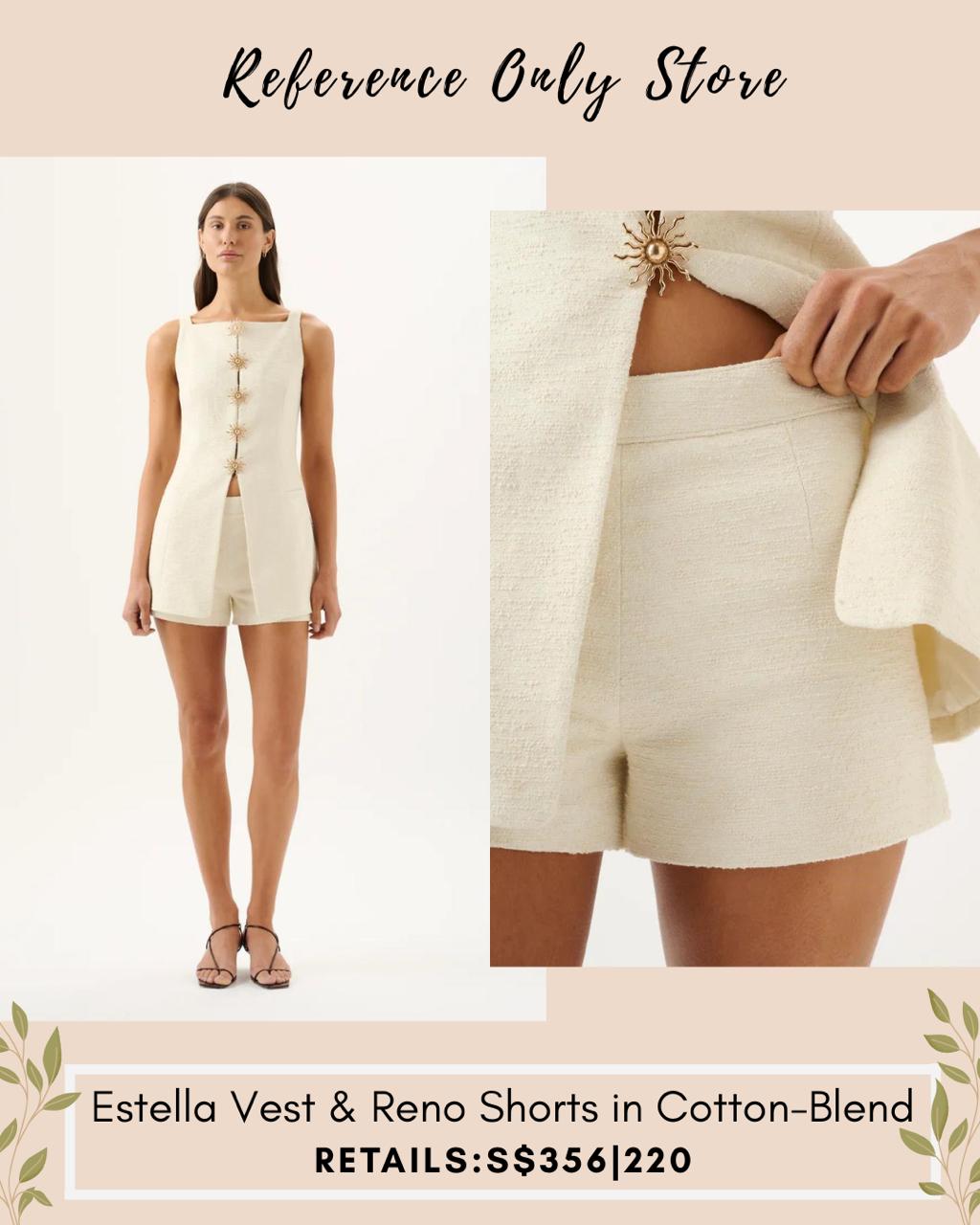 RM Estella vest and shorts in cotton blend
