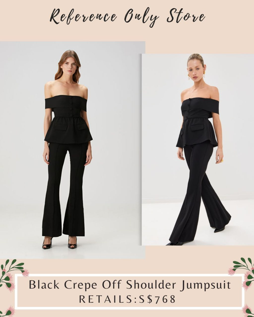 SP Black Crepe Off Shoulder jumpsuit