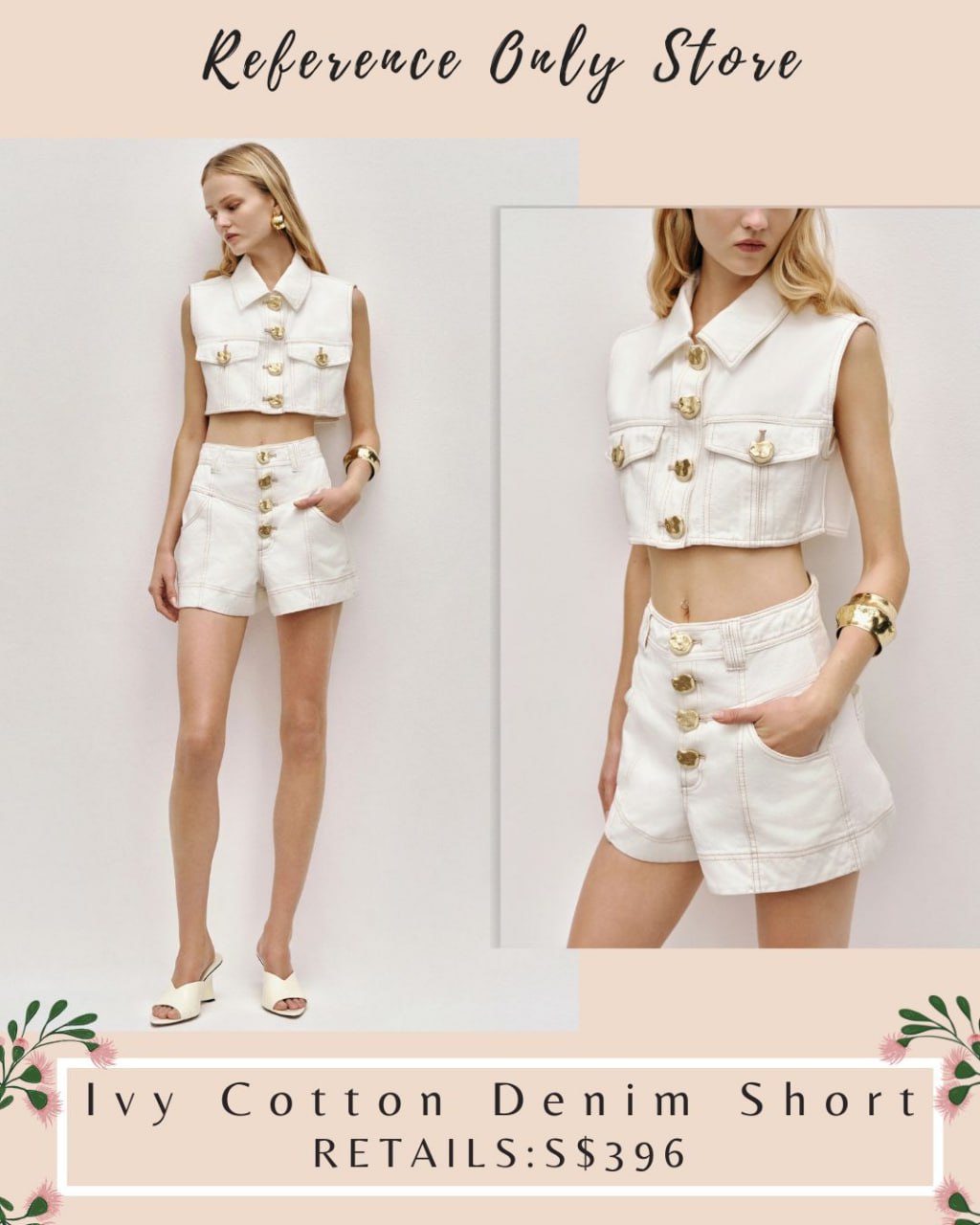 AJ Ivy Cotton denim shorts