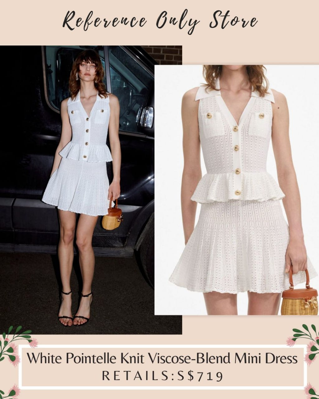 SP Pointelle knit viscose mini dress