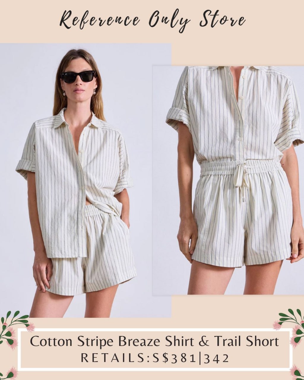 AA cotton stripe breaze shirt and trail shorts