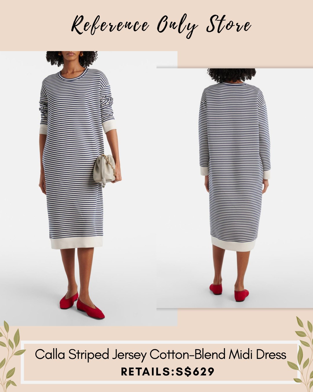 MM Calla striped jersey cotton mini dress