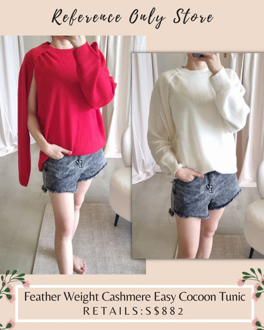 TB Feather Weight Cashmere Easy Cocoon Sweater Top