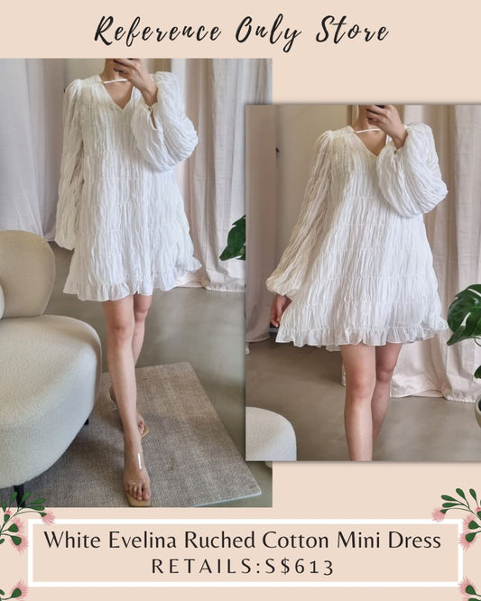AJ Evelina Ruched Cotton Mini Dress
