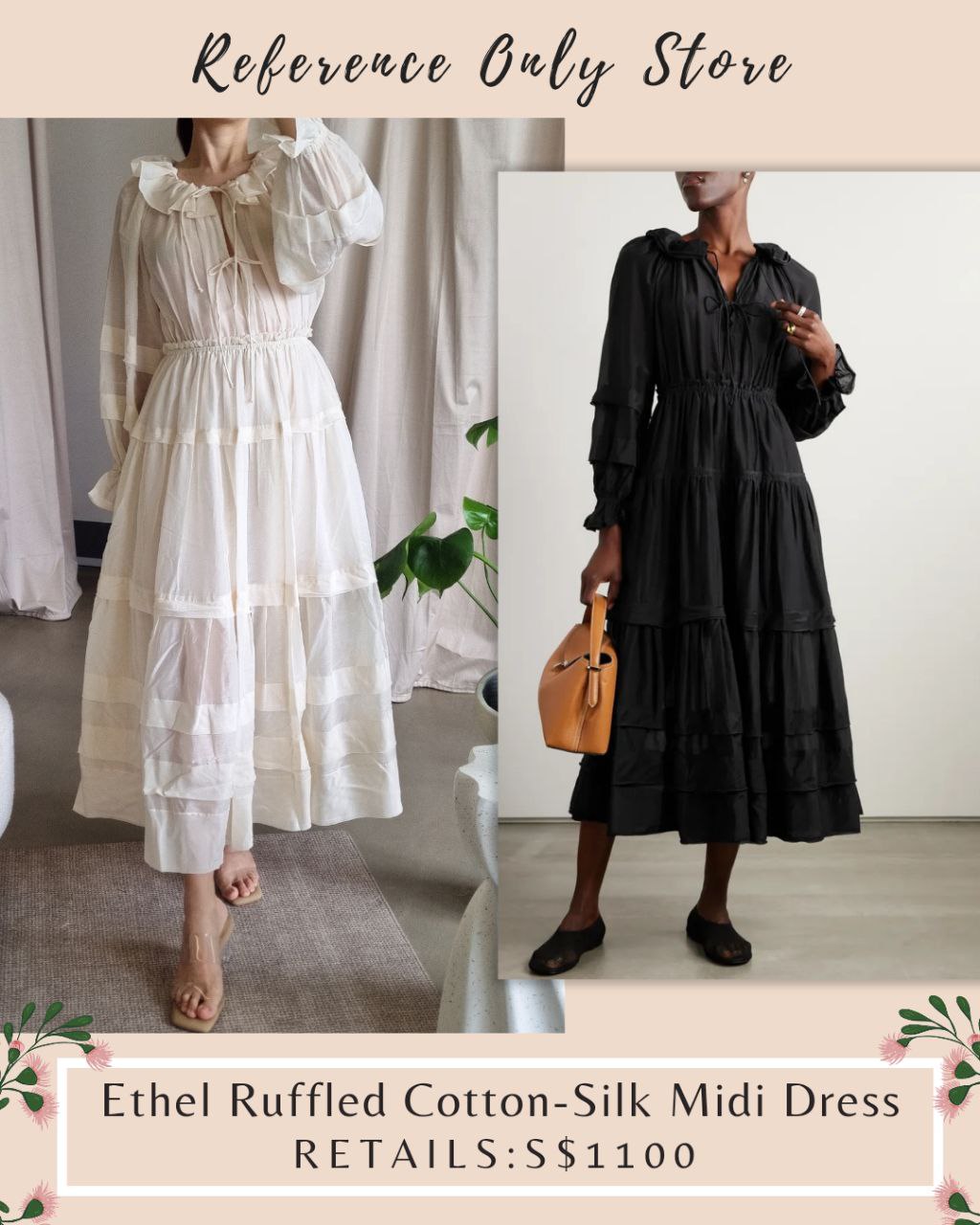 UJ Ethel ruffled silk cotton midi dress