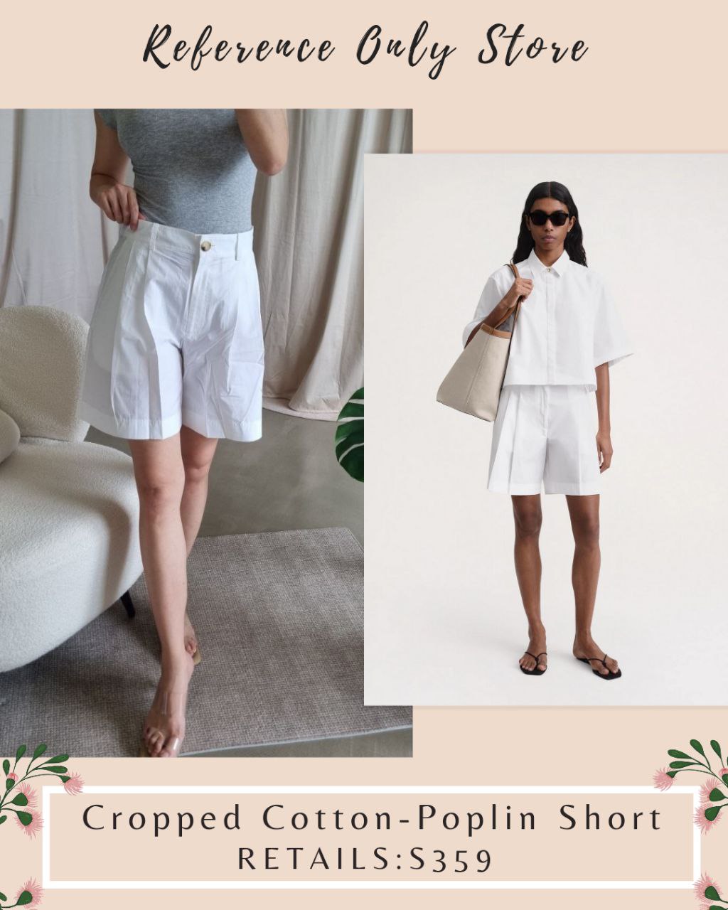 Tot Cropped Cotton Poplin Shirt & shorts