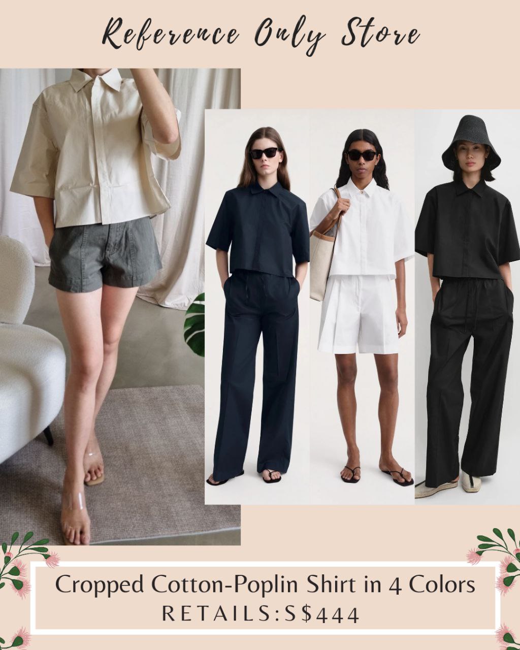 Tot Cropped Cotton Poplin Shirt & shorts
