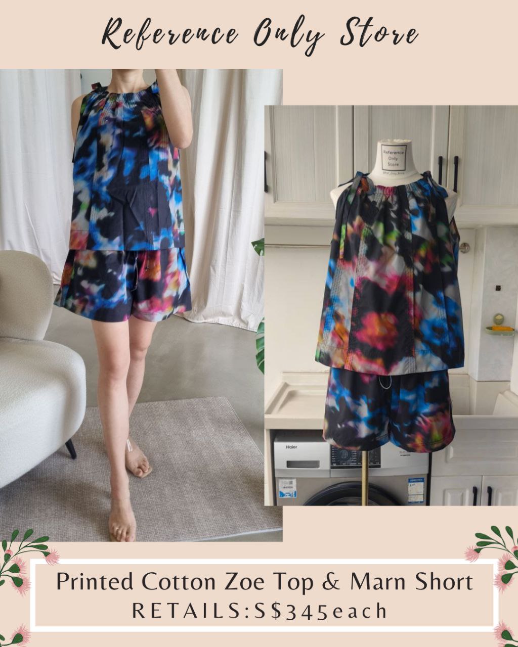 UJ Printed cotton Zoe top & Marn shorts