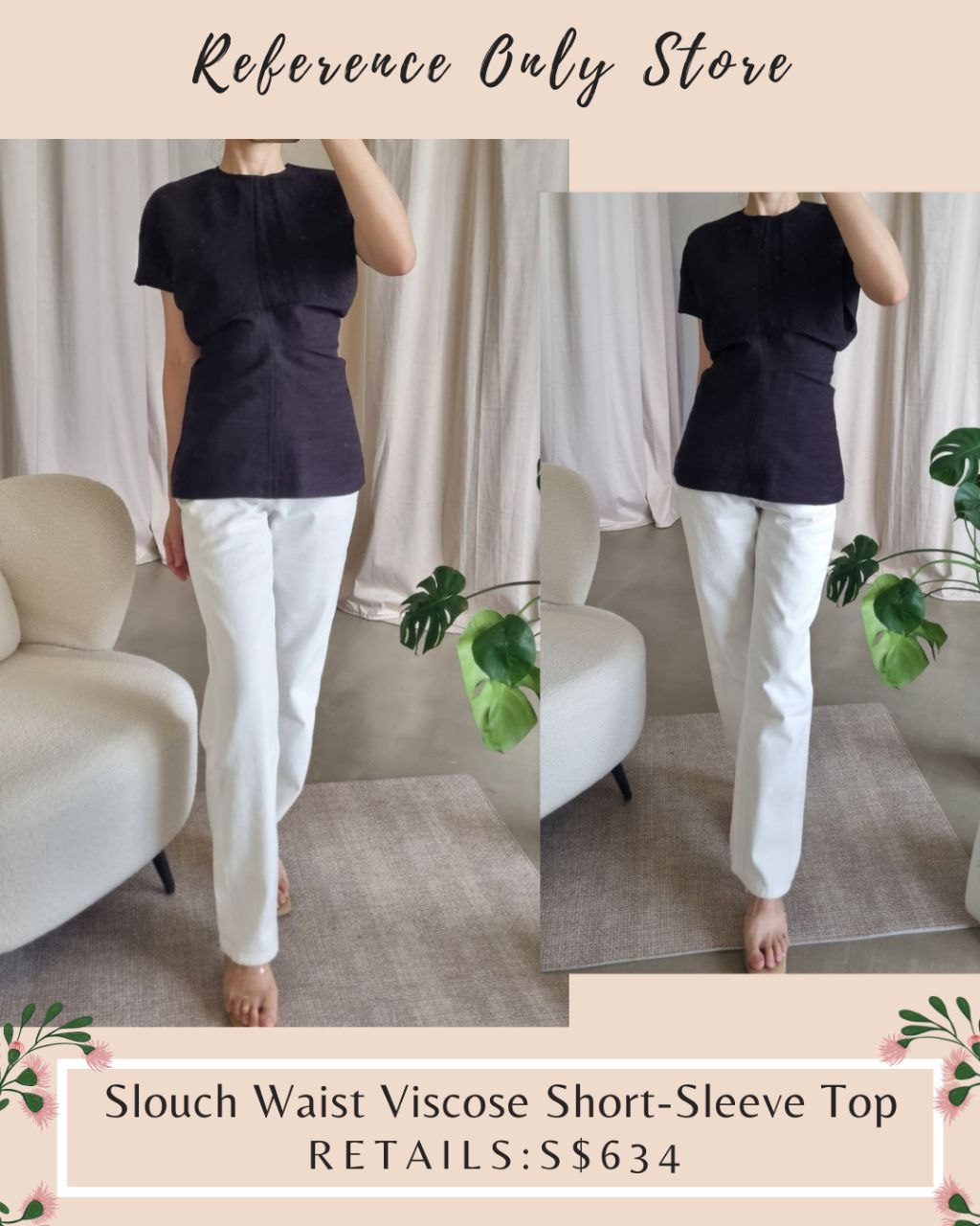 Tot Slouch Waist Viscose short sleeve top