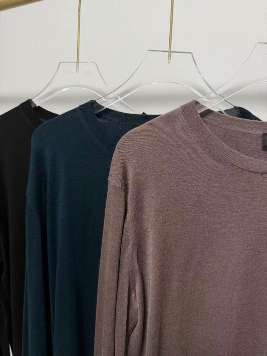 ZN Cashseta Men's Crewneck cashmere silk sweater