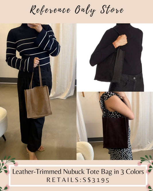 TR Leather trimmed nuback tote bag in 3 colors
