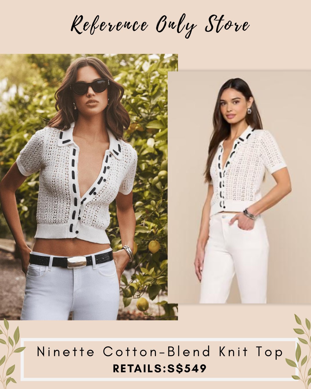 LA Ninette pointelle knit top in white