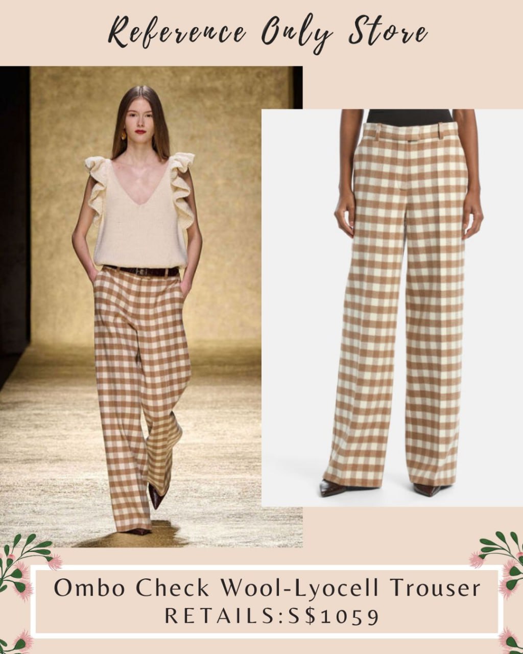 LS zombies check wool trousers pants