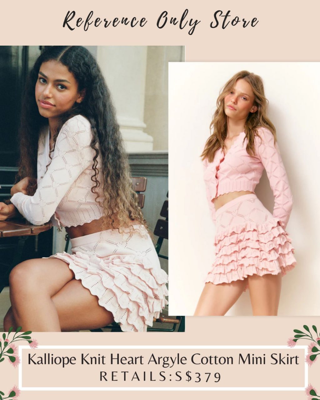 lsf Kalliope knit heart cotton mini skirt