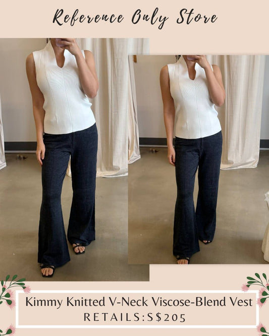 RS Kimmy knitted v- neck viscose blend vest top