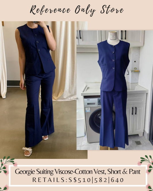 ALC Georgie suiting viscose cotton blend vest pant shorts