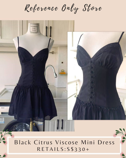 Ref Black Citrus Sleeveless Ballet Viscose Blend mini dress